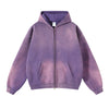Distressed Double Slider Zip Hoodie