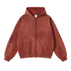 Distressed Double Slider Zip Hoodie