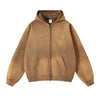 Distressed Double Slider Zip Hoodie