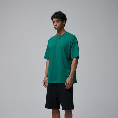 Distressed Edge Reverse Stitch Oversized Tee 7oz-INNBLAC