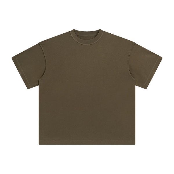 Distressed Edge Reverse Stitch Oversized Tee 7oz-INNBLAC