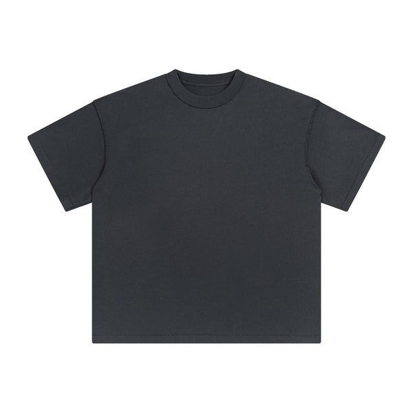 Distressed Edge Reverse Stitch Oversized Tee 7oz-INNBLAC
