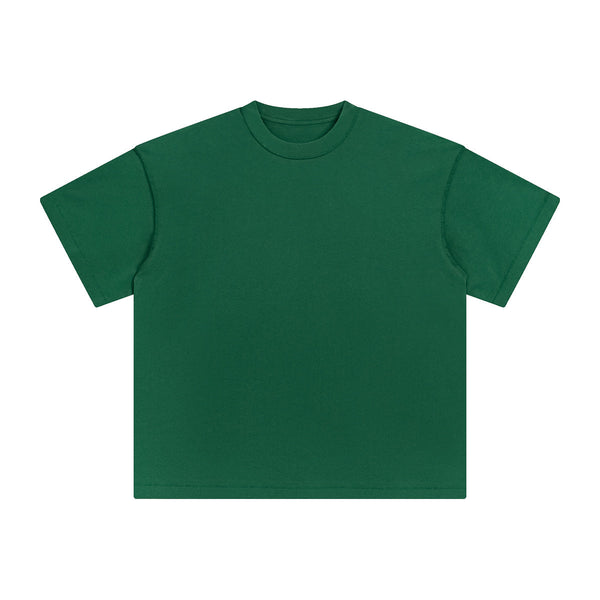 Distressed Edge Reverse Stitch Oversized Tee 7oz-INNBLAC