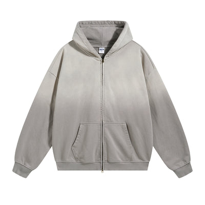 Faded Double Slider Zip Hoodie