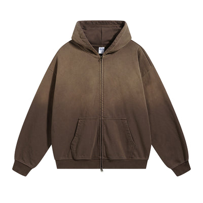 Faded Double Slider Zip Hoodie