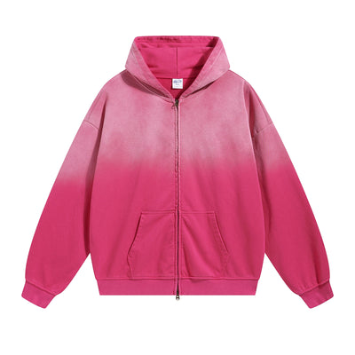 Faded Double Slider Zip Hoodie
