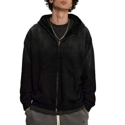 Faded Double Slider Zip Hoodie