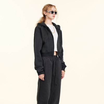 Cropped Zipped Up Hoodie-41bb0b-16