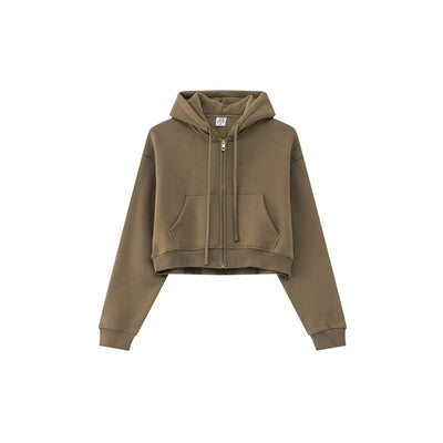 Cropped Zipped Up Hoodie-41bb0b-16
