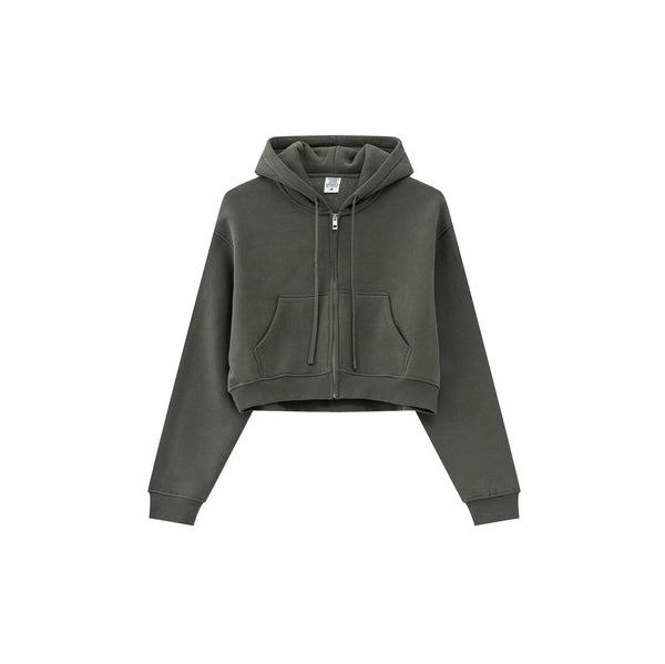 Cropped Zipped Up Hoodie-41bb0b-16