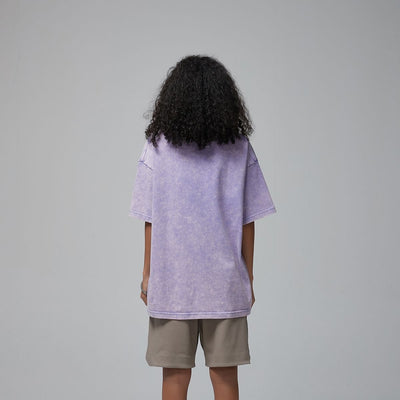 Women's Heavyweight Stone Wash Faded Tee 9.5oz-INNBLAC