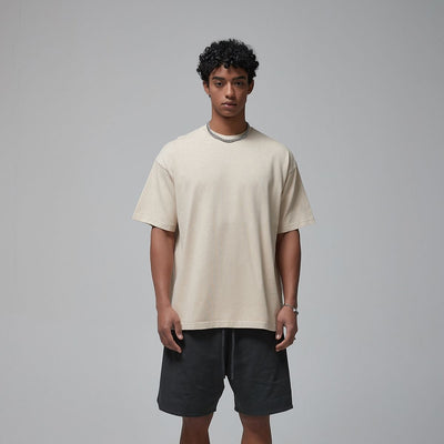 Heavyweight Stone Wash Faded Tee 9.5oz-INNBLAC