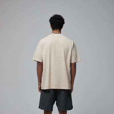 Heavyweight Stone Wash Faded Tee 9.5oz-INNBLAC