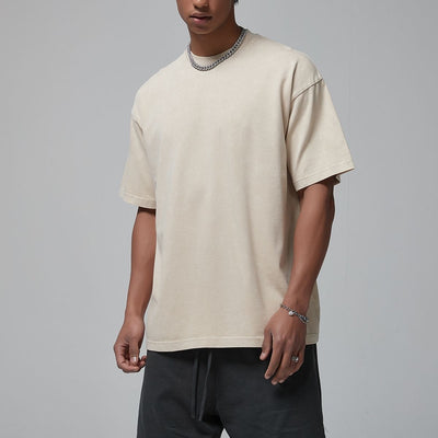 Heavyweight Stone Wash Faded Tee 9.5oz-INNBLAC