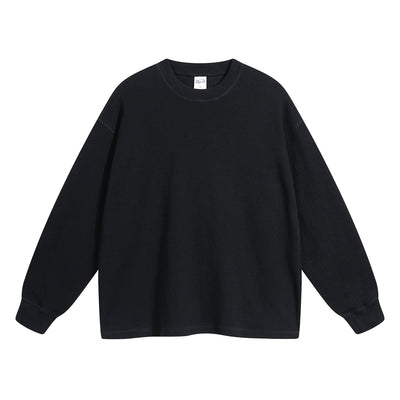 Women's Heavyweight Waffle-knit Sweatshirt-INNBLAC