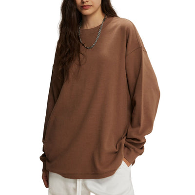 Women's Heavyweight Waffle-knit Sweatshirt-INNBLAC