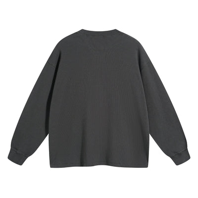 Women's Heavyweight Waffle-knit Sweatshirt-INNBLAC