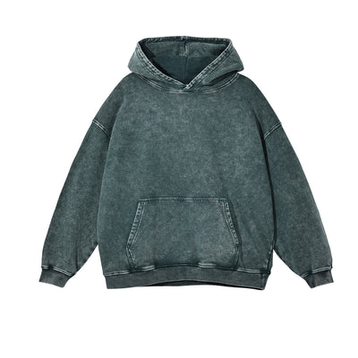 Women's Heavyweight Washed Kangaroo Pocket Hoodie-INNBLAC