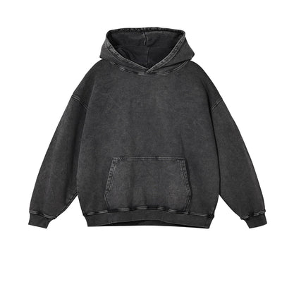 Women's Heavyweight Washed Kangaroo Pocket Hoodie-INNBLAC