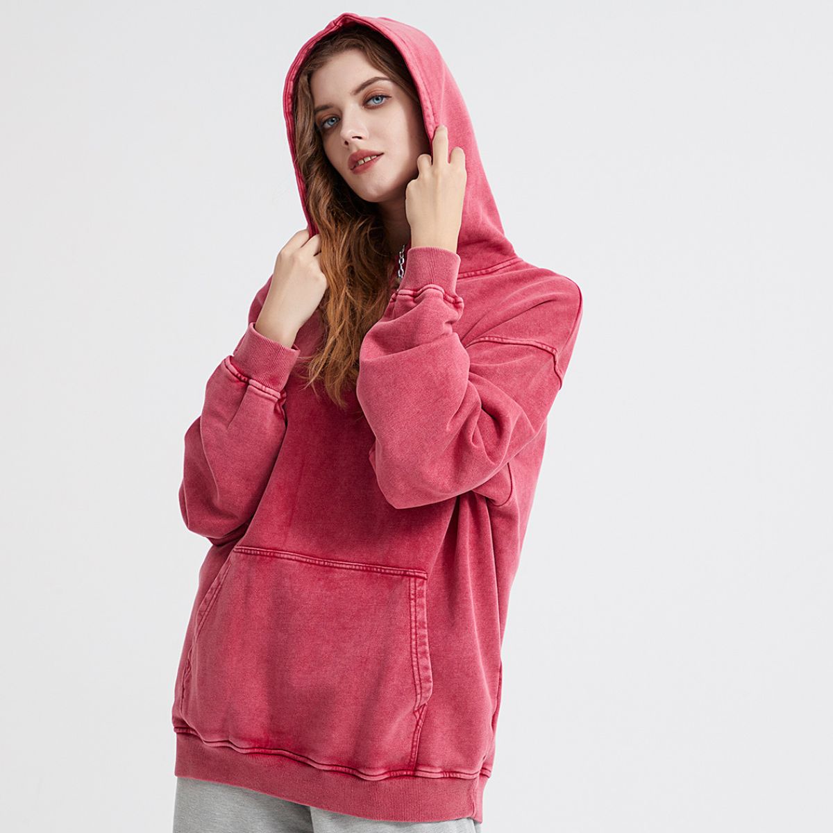 Women's Heavyweight Washed Kangaroo Pocket Hoodie