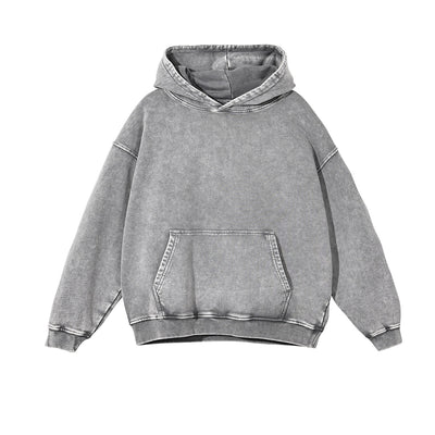 Women's Heavyweight Washed Kangaroo Pocket Hoodie-INNBLAC