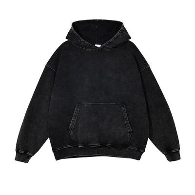 Women's Heavyweight Washed Kangaroo Pocket Hoodie-INNBLAC