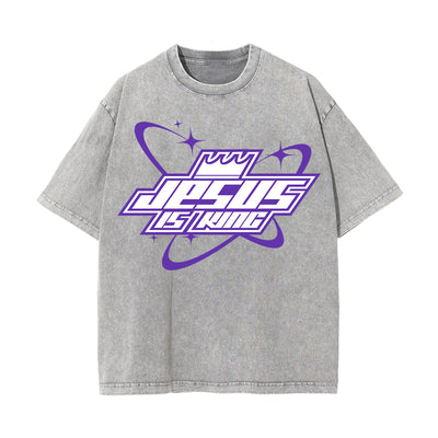 Jesus Is King Christian Y2K Graphic Tee-INNBLAC