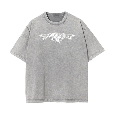 Jesus Vibes Christian Y2K Graphic Tee-INNBLAC