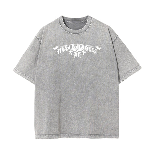 Jesus Vibes Christian Y2K Graphic Tee-INNBLAC