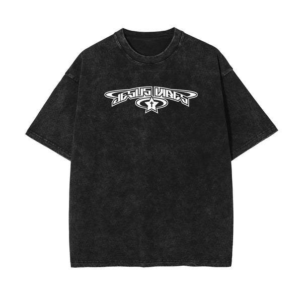 Jesus Vibes Christian Y2K Graphic Tee-INNBLAC