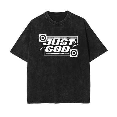 Just God Christian Y2K Graphic Tee-INNBLAC