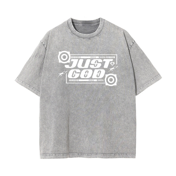 Just God Christian Y2K Graphic Tee-INNBLAC