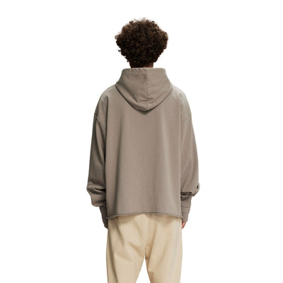 Raw Hem Thumb Holes Hoodie