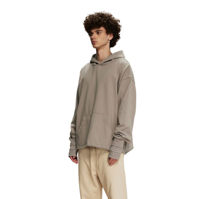 Raw Hem Thumb Holes Hoodie