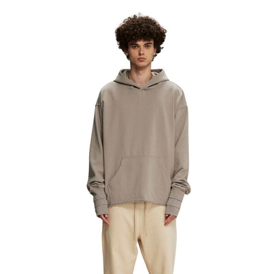 Raw Hem Thumb Holes Hoodie