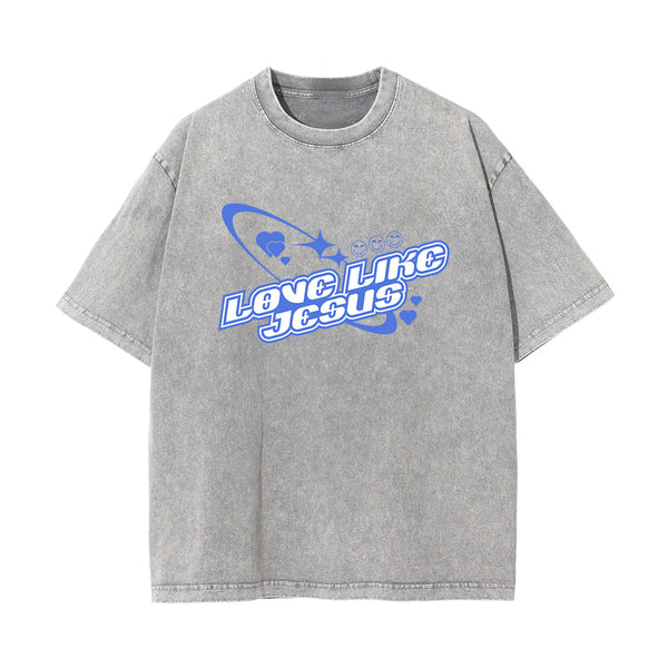 Love Like Jesus Christian Y2K Graphic Tee-INNBLAC