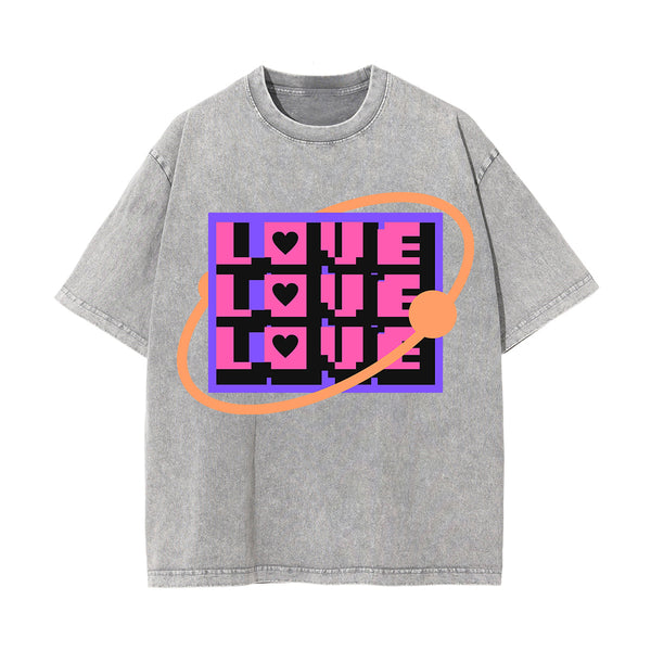 Love Love Love Y2K Valentines Graphic Tee-INNBLAC