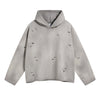 Women's Acid Washed Ripped Hoodie-INNBLAC