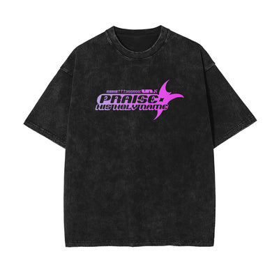 Praise His Holy Name Y2K Graphic Tee-INNBLAC