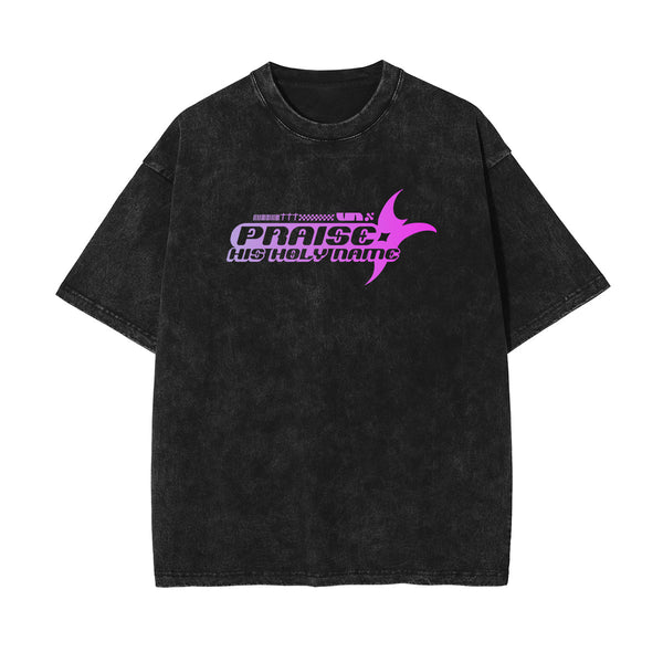 Praise His Holy Name Y2K Graphic Tee-INNBLAC