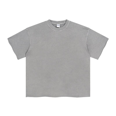 Raw Edge Thick Cotton T Shirt 9oz-INNBLAC