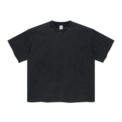 Raw Edge Thick Cotton T Shirt 9oz-INNBLAC