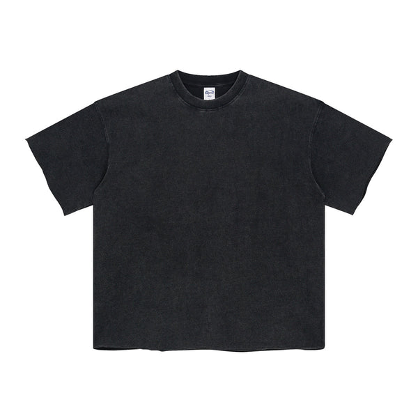 Raw Edge Thick Cotton T Shirt 9oz-INNBLAC