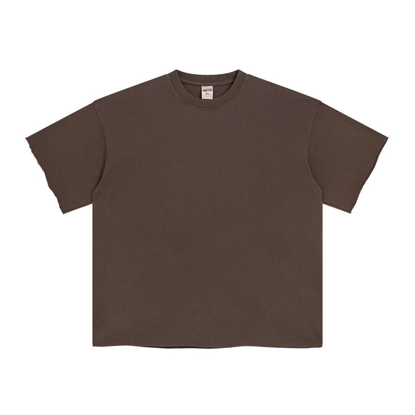 Raw Edge Thick Cotton T Shirt 9oz-INNBLAC