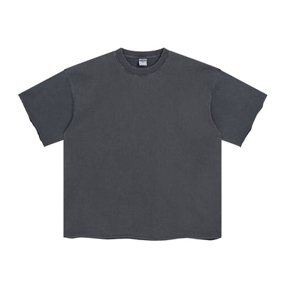 Raw Edge Thick Cotton T Shirt 9oz-INNBLAC