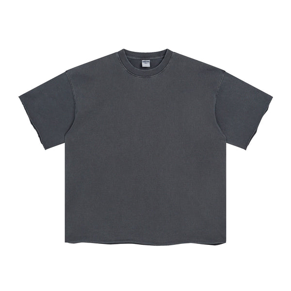 Raw Edge Thick Cotton T Shirt 9oz-INNBLAC