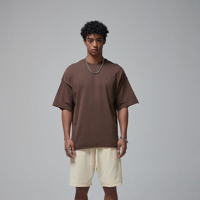 Raw Edge Thick Cotton T Shirt 9oz-INNBLAC