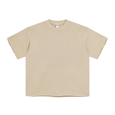 Raw Edge Thick Cotton T Shirt 9oz-INNBLAC