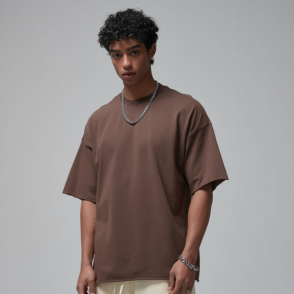 Raw Edge Thick Cotton T Shirt 9oz-INNBLAC
