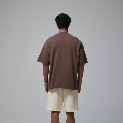 Raw Edge Thick Cotton T Shirt 9oz-INNBLAC